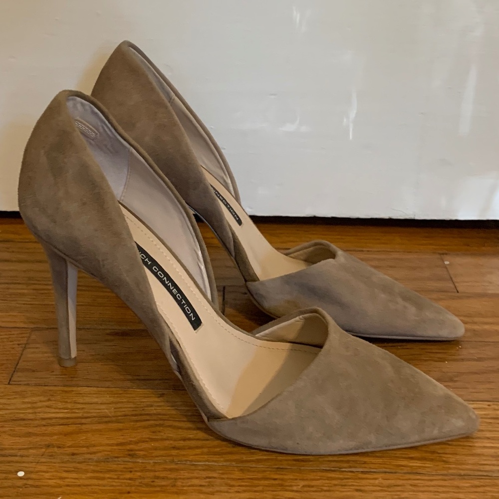 French Connection Ellecia D'Orsay Tan Suede Pumps